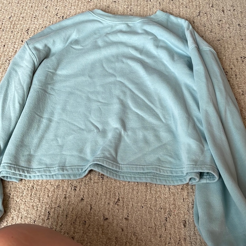 blue cropped sweatshirt size L